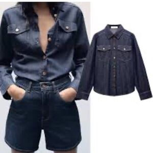 Dark Denim Button-Up Shirt